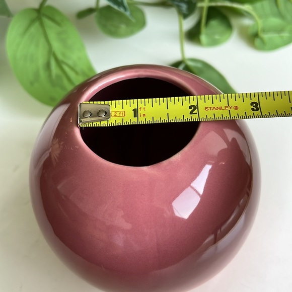 Vintage Small Round Pink Vase Decor - Picture 10 of 13